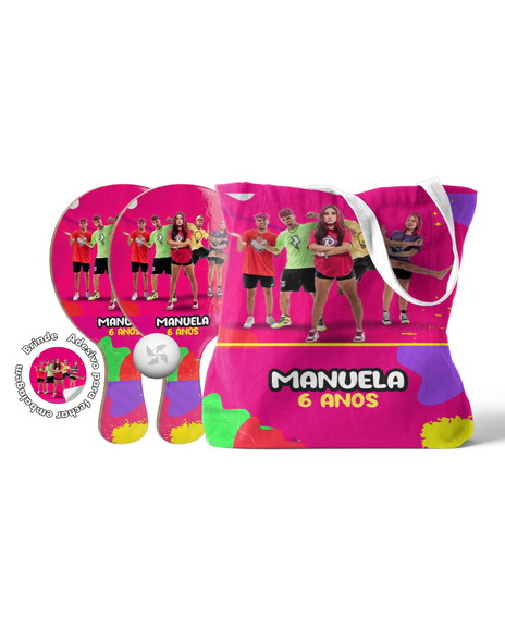 Kit Sacola Oxford e Raquete Ping Pong - dos Rosas Emily Vick