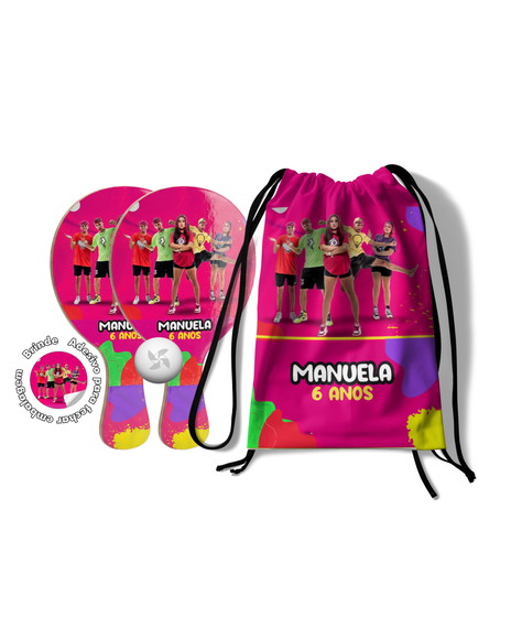 Kit Mochilinha e Raquetes Ping Pong dos Rosas da Emily Vick