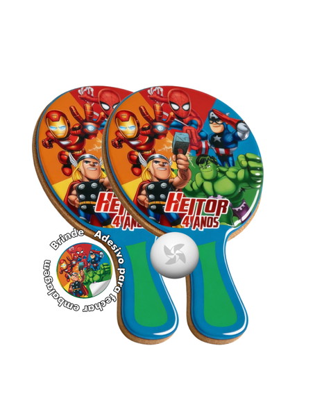 Kit Raquetes Ping Pong - Herois Avengers