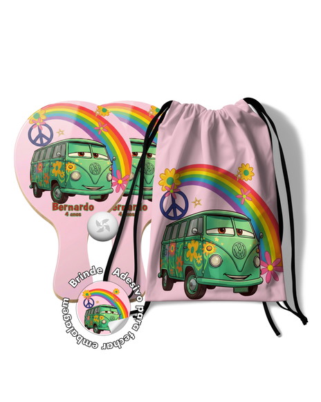 Kit Mochilinha Raquetes e Pula Corda - Kombi Filmore Carros