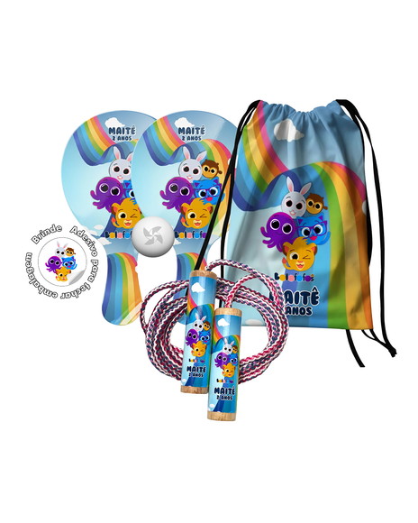 Kit Mochilinha Raquetes e Pula Corda - Bolofofo