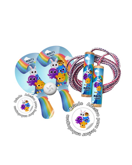 Kit Raquetes Ping Pong e Pula Corda - Bolofofo