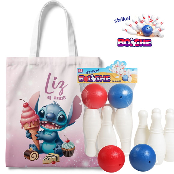 Mini Boliche Infantil com Sacola Stitch