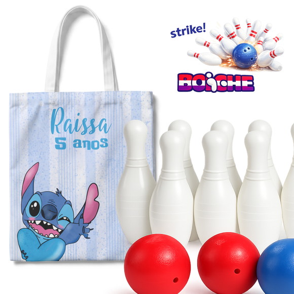 Mini Boliche Infantil com Sacola Stitch