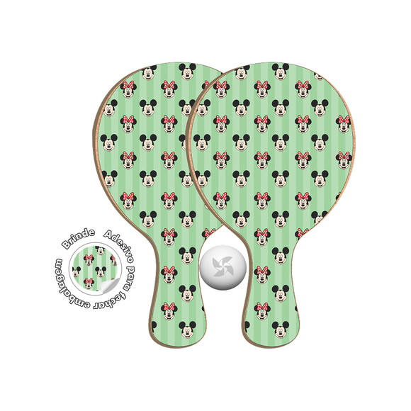 Kit Raquetes Ping Pong - Mickey e Minnie