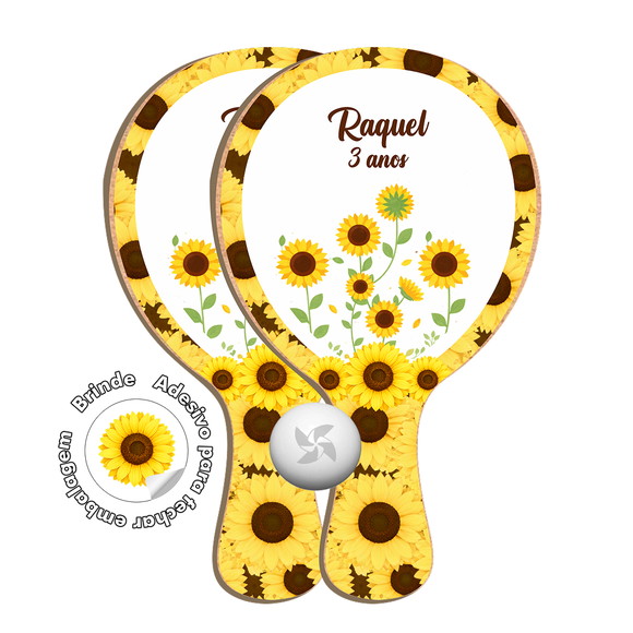 Kit Raquetes Ping Pong - Girassol
