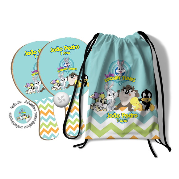 Kit Mochilinha e Raquetes Ping Pong - Looney Tunes Baby