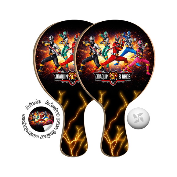 Kit Raquetes Ping Pong - Power Rangers Dino Fury