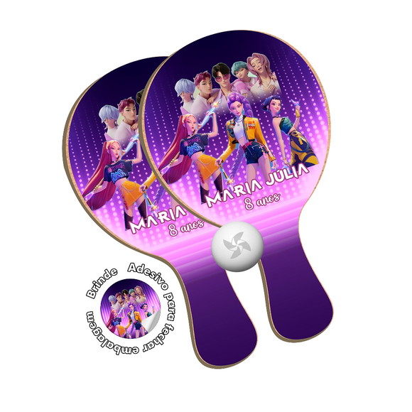 Kit Raquetes Ping Pong - Guerreiras do K-pop