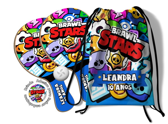 Kit Mochilinha e Raquetes Ping Pong - Brawl Stars