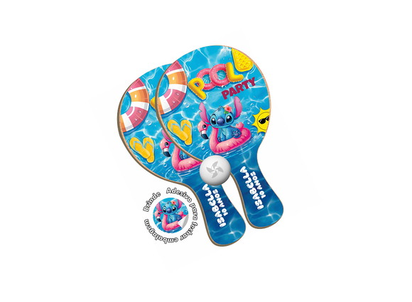 Kit Raquetes Ping Pong - Stitch Pool Party