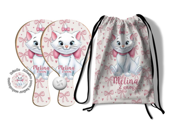 Kit Mochilinha e Raquetes Ping Pong - Gatinha Marrie
