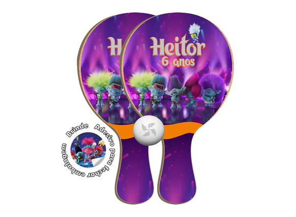 Kit Raquetes Ping Pong - Trolls