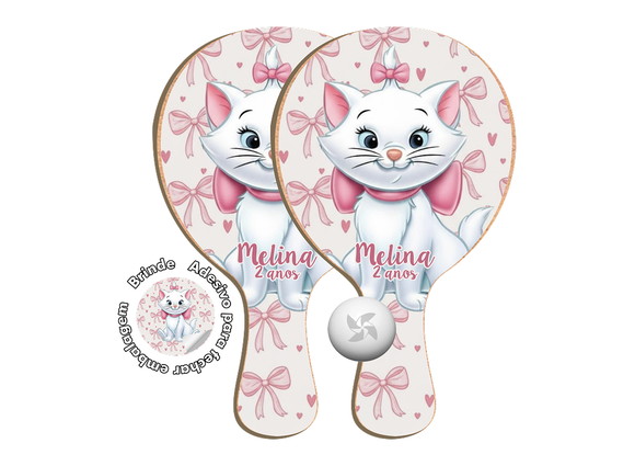 Kit Raquetes Ping Pong - Gatinha Marrie