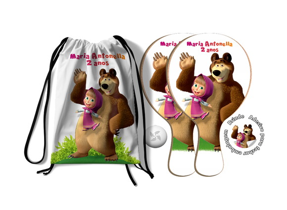 Kit Mochilinha e Raquetes Ping Pong - Urso