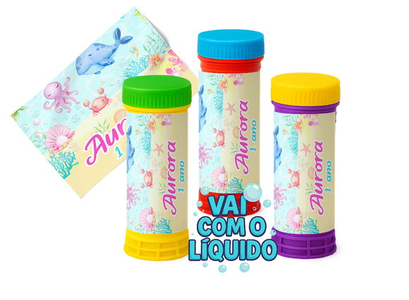 Bolha de Sabão Personalizada - Fundo do Mar