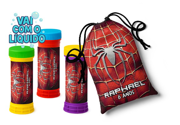 Kit Saquinho Surpresa e Bolha de Sabão - Homem Aranha