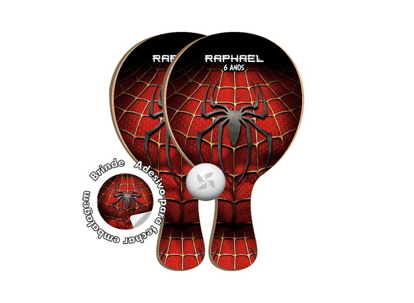 Kit Raquetes Ping Pong - Homem Aranha