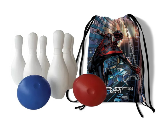 Mini Boliche Infantil com Mochila - Miles Morales