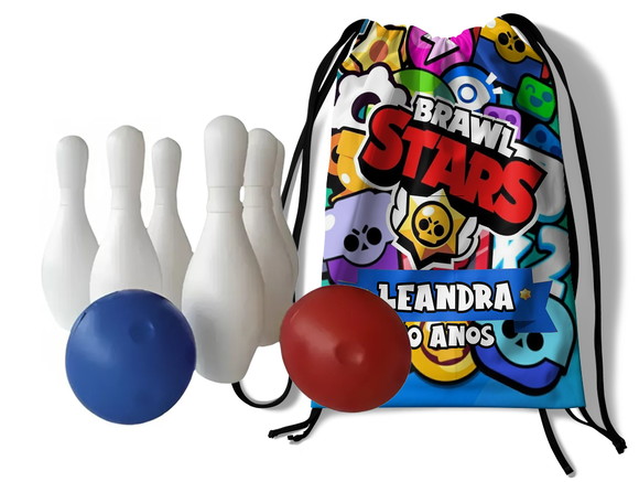 Mini Boliche Infantil com Mochila - Brawl Stars