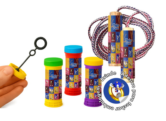 Kit Pula Corda com Bolha de Sabão - Tema Sonic