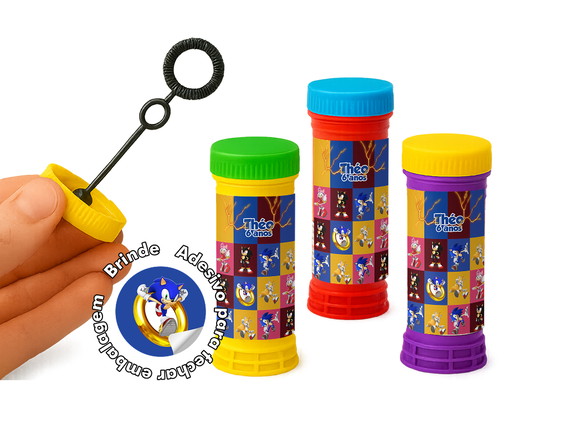 Lembrança Bolha de Sabão Personalizada - Sonic