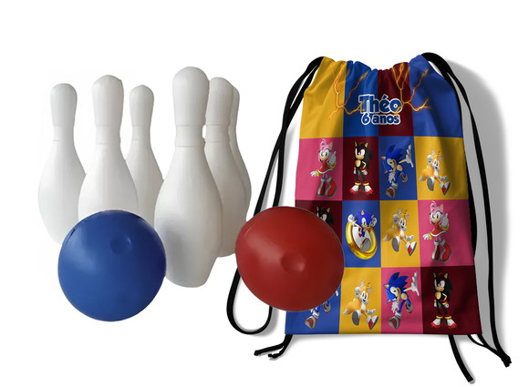 Mini Boliche Infantil com Mochila - Sonic