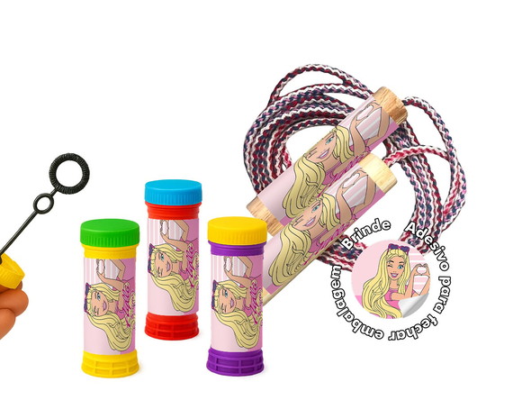 Kit Pula Corda com Bolha de Sabão - Barbie