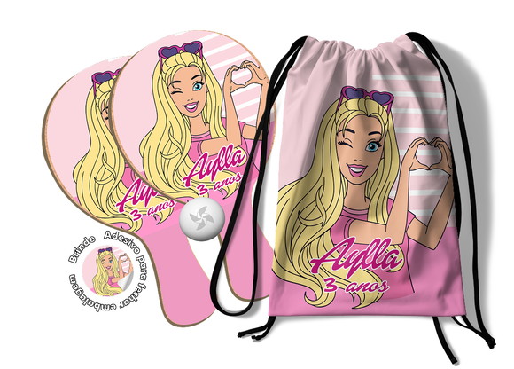 Kit Mochilinha e Raquetes Ping Pong - Barbie