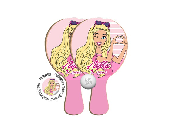 Kit Raquetes Ping Pong - Barbie