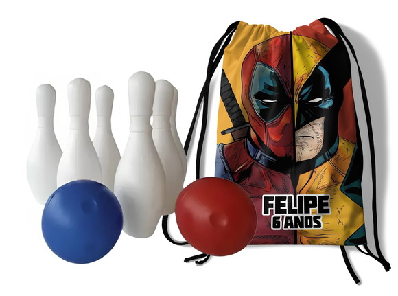 Mini Boliche Infantil com Mochila - Deadpool & Wolverine