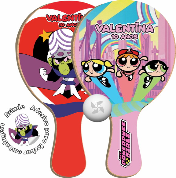 Kit Raquetes Ping Pong - Meninas Super Poderosas