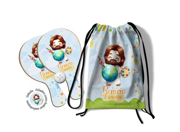 Kit Mochilinha e Raquetes Ping Pong - o Maior Pintor Jesus