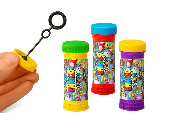 Lembrança Bolha de Sabão Personalizada - Super Mário e Luigi