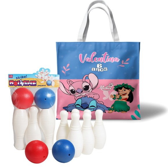Mini Boliche Infantil com Sacola Lilo Stitch Angel