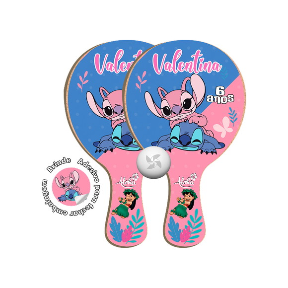 Kit Raquetes Ping Pong - Lilo Stitch Angel