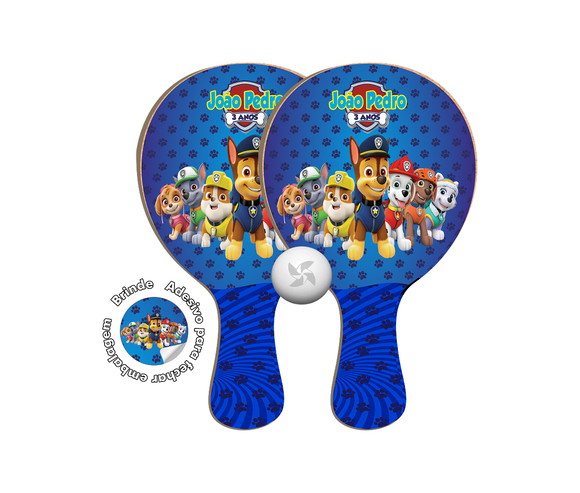 Kit Raquetes Ping Pong - Patrulha Canina