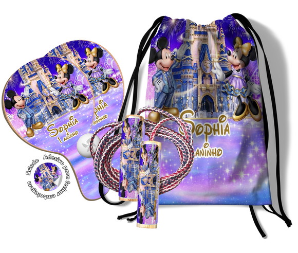 Kit Mochilinha Raquetes e Pula Corda - Disney 50 Anos