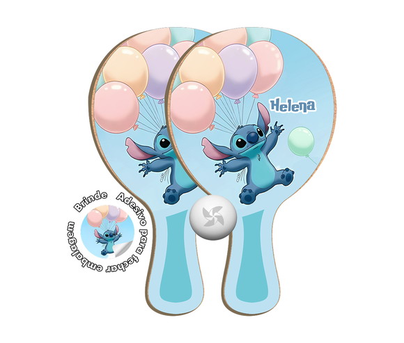 Kit Raquetes Ping Pong - Stitch Balões