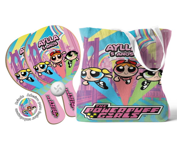 Kit Sacola Oxford e Raquete Ping Pong - Meninas Super Poder