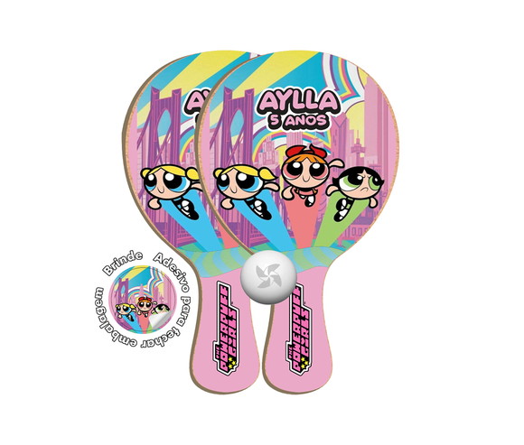 Kit Raquetes Ping Pong - Meninas Super Poderosas