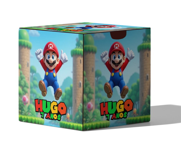 Caixinha Cubo Porta Treco Super Mario Bros em mdf 10x10x10