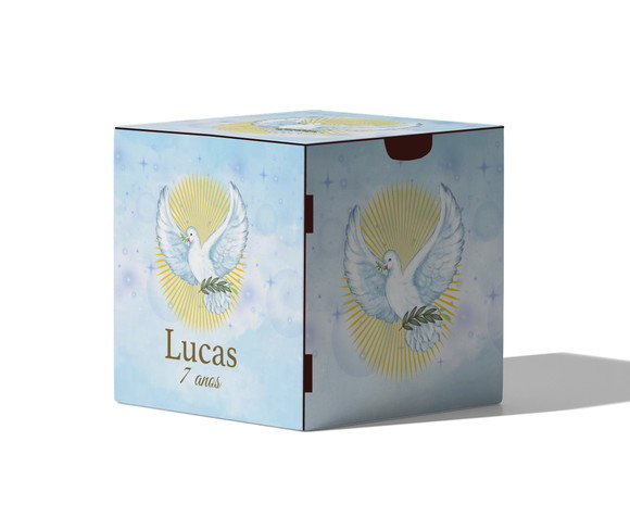 Caixinha Cubo Porta Treco Batizado em mdf 10x10x10