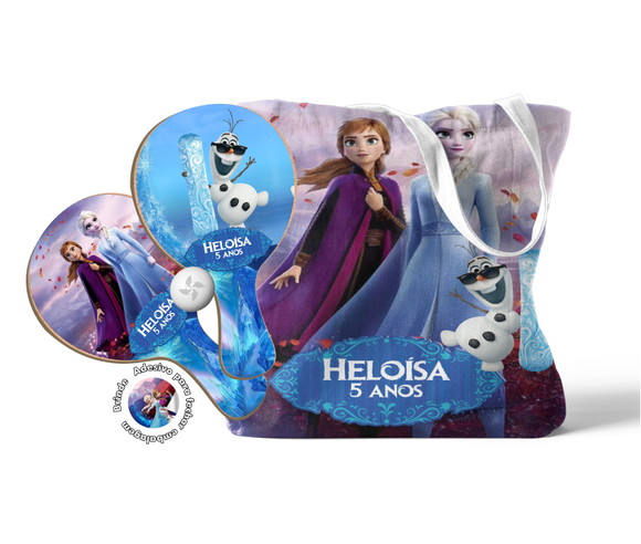 Kit Sacola Oxford e Raquete Ping Pong - Frozen