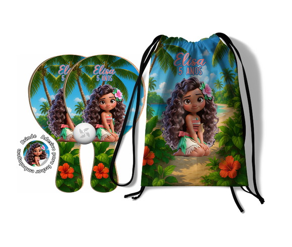 Kit Mochilinha e Raquetes Ping Pong - Moana