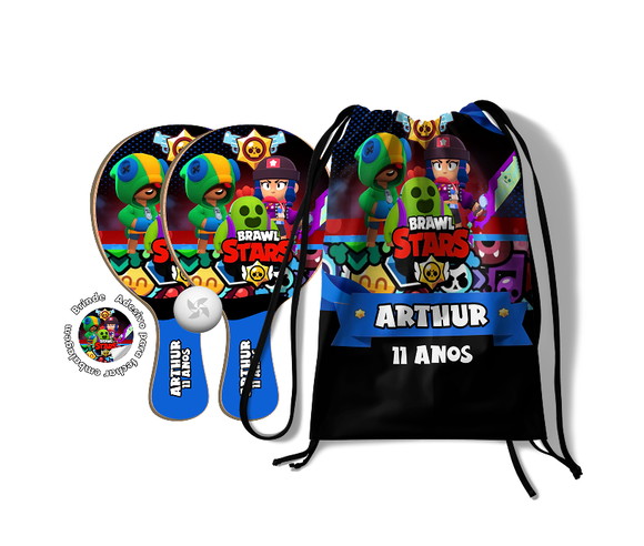 Kit Mochilinha e Raquetes Ping Pong - Brawl Stars