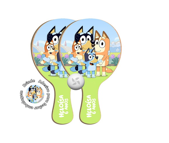 Kit Raquetes Ping Pong - Bluey e Bingo