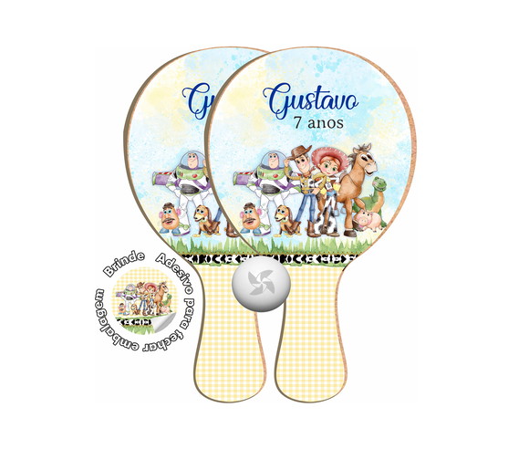 Kit Raquetes Ping Pong - Toy Story Aquarela
