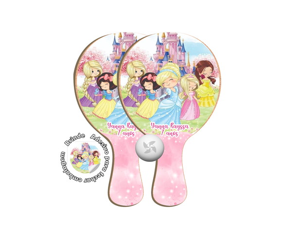 Kit Raquetes Ping Pong - Princesas Baby