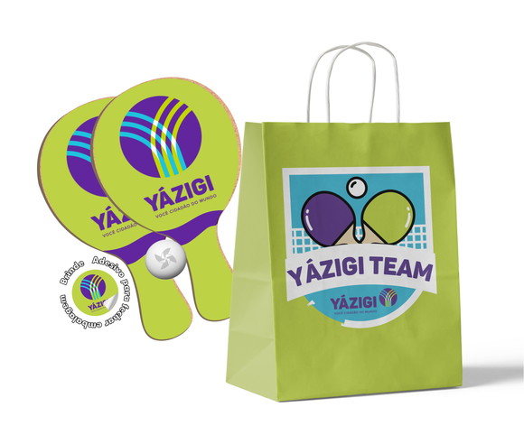 Kit Sacola de Papel e Raquete Ping Pong - Logo Empresa